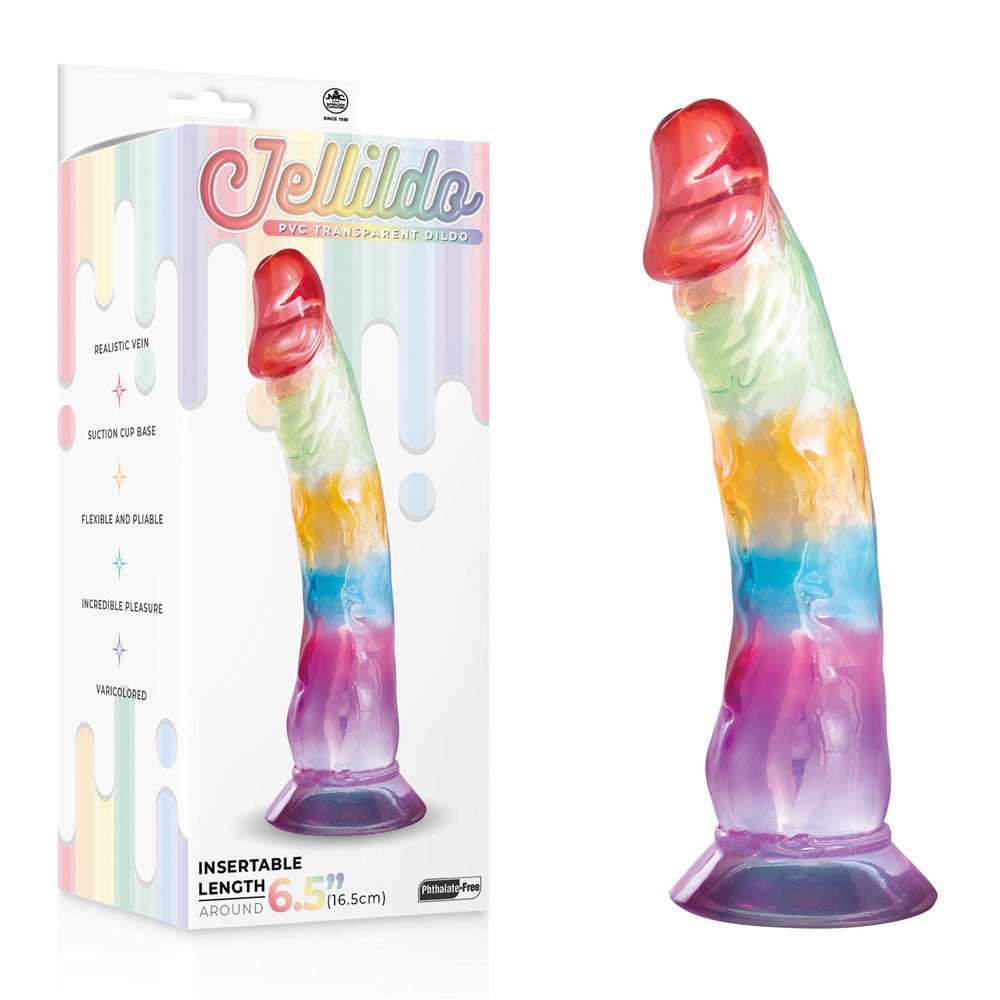 Jellido 16.5cm Dildo - Clear Coloured 16.5 cm Dildo - Silk and Sin