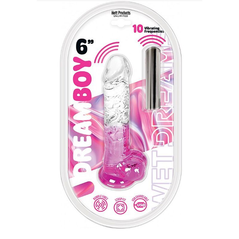 Jelly Vibrator Dream Boy USB 6in Pink - Silk and Sin
