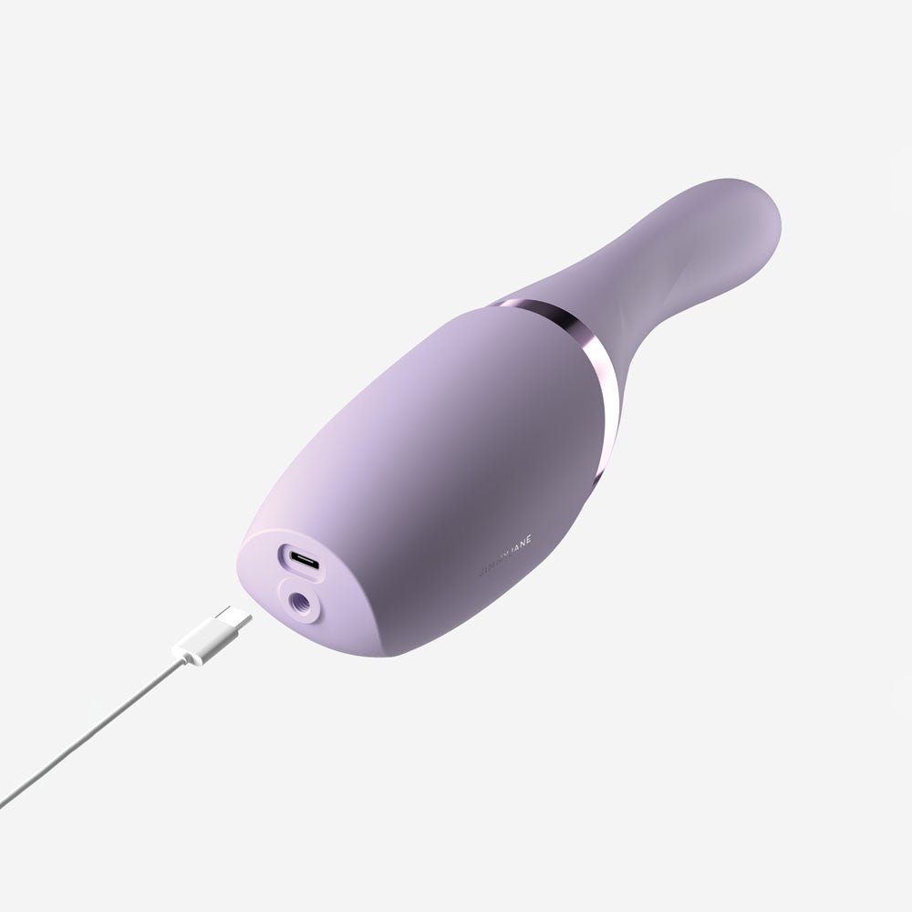 JimmyJane Hello Bang - Purple 27 cm USB Rechargeable Warming & Thrusting Vibrator - Silk and Sin