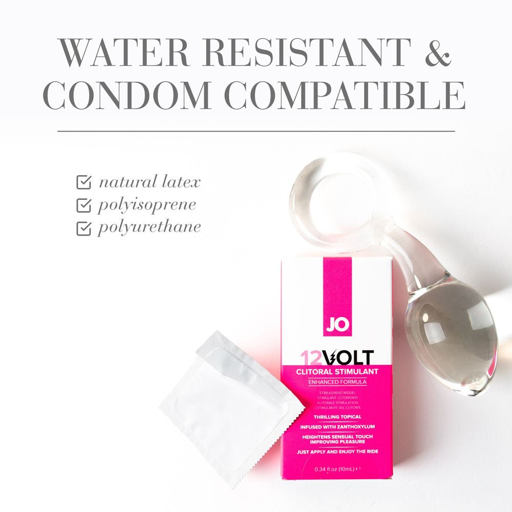 JO 12 Volt Clitoral Stimulant - 10 mL - Stimulating Gel for Women - 10 ml Tube - silkandsin