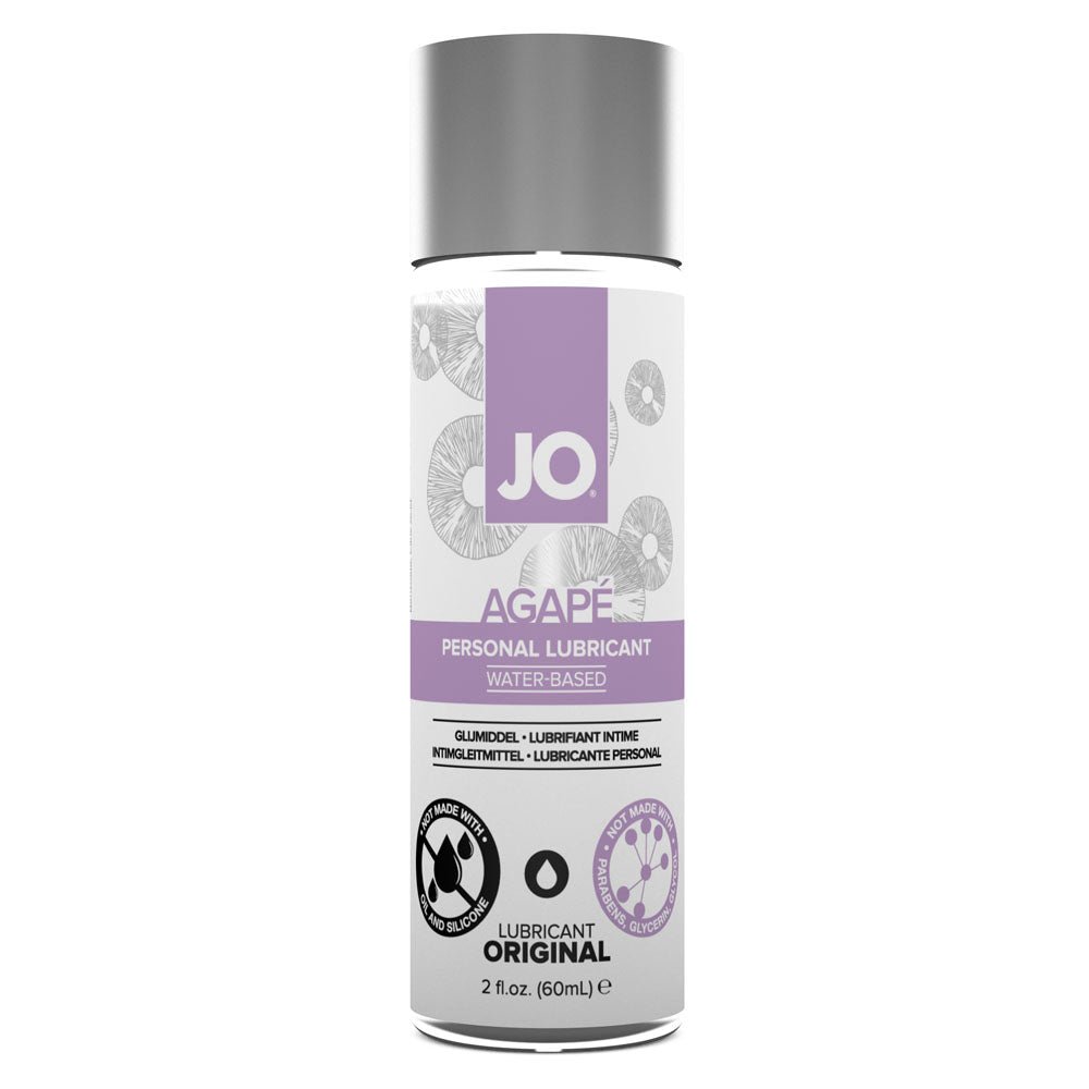 JO Agape Original Lube - 60 mL - Water Based Lubricant for Sensitive Skin - 60 ml Bottle - Silk and Sin