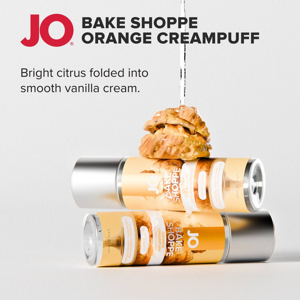 JO Bake Shoppe - Orange Creampuff - Orange Creampuff Flavoured Water Based Lubricant - 60 ml Bottle - Silk and Sin
