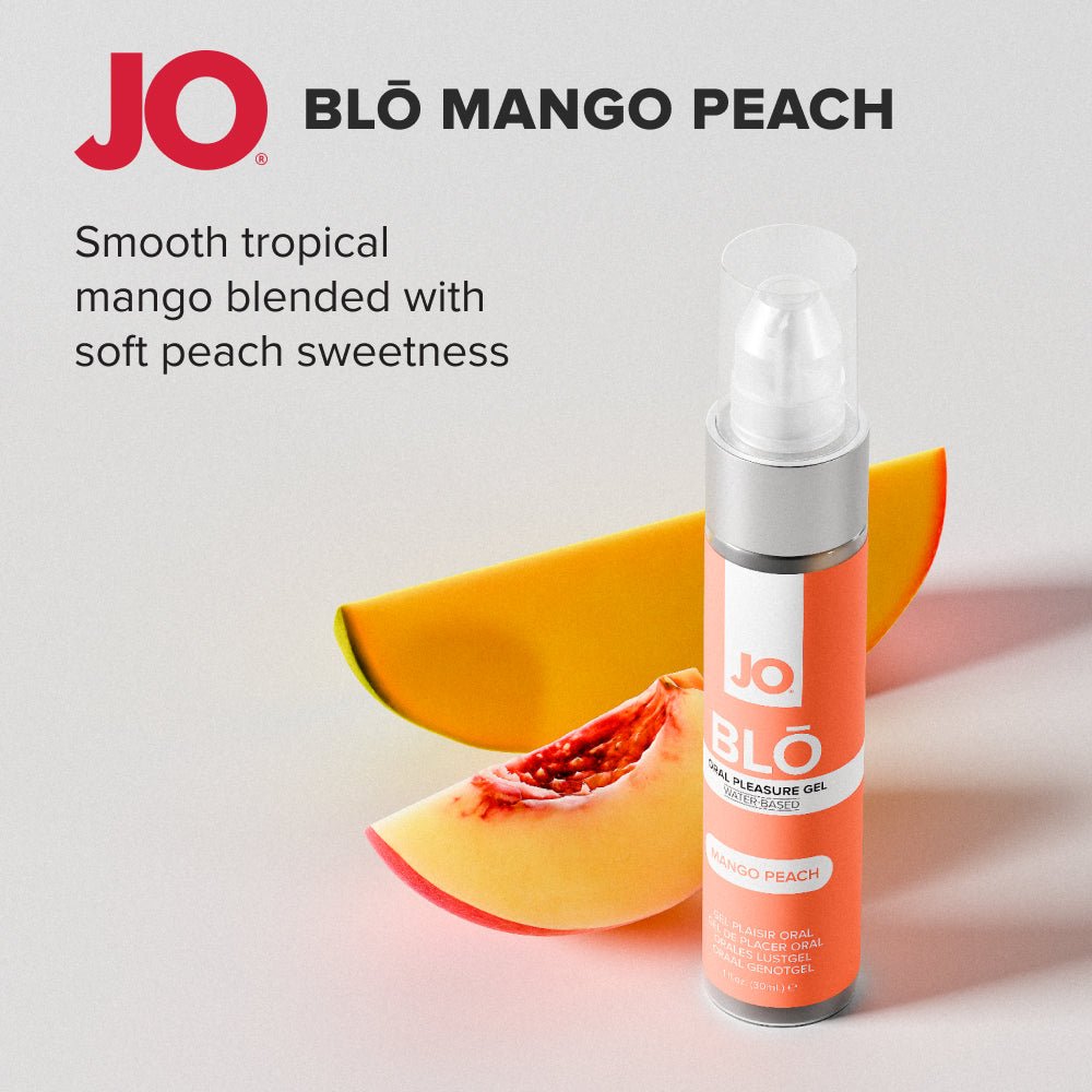 JO Blo Mango Peach - Mango Peach Flavoured Oral Pleasure Gel - 30 ml Bottle - Silk and Sin