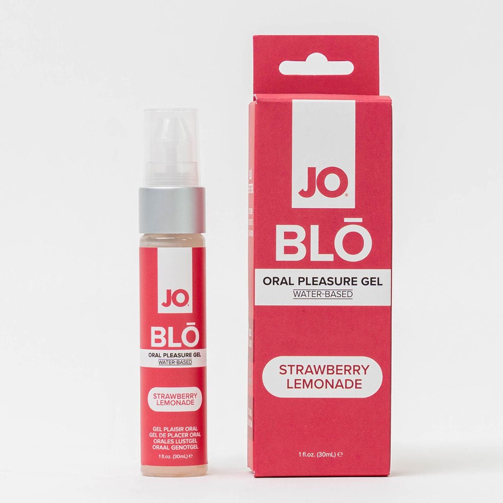 JO Blo Strawberry Lemonade - Strawberry Lemonade Flavoured Oral Pleasure Gel - 30 ml Bottle - Silk and Sin