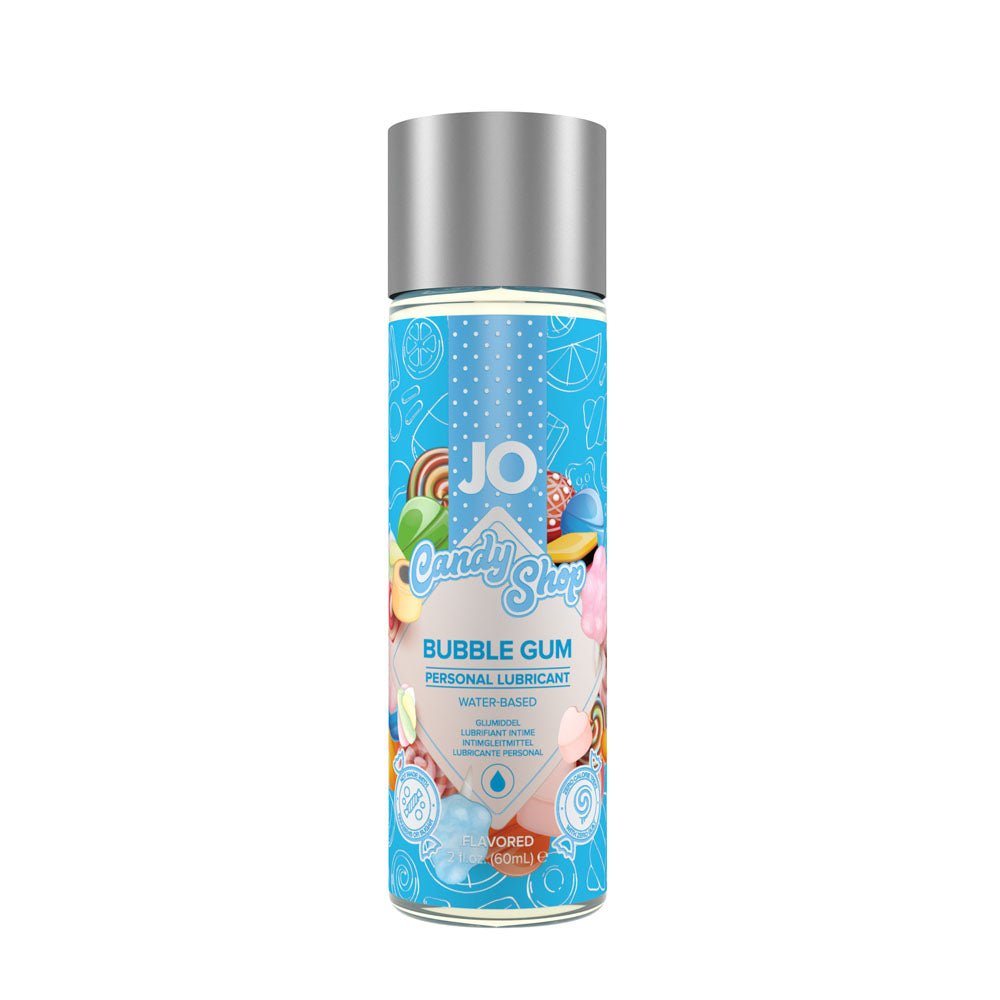 JO Candy Shop Bubblegum Lube - 60 mL - Bubblegum Flavoured Water Based Lubricant - 60 ml Bottle - Silk and Sin
