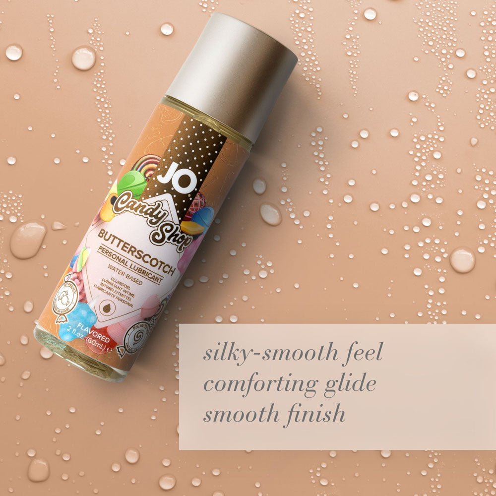 JO Candy Shop Butterscotch Lube - 60 mL - Butterscotch Flavoured Water Based Lubricant - 60 ml Bottle - Silk and Sin