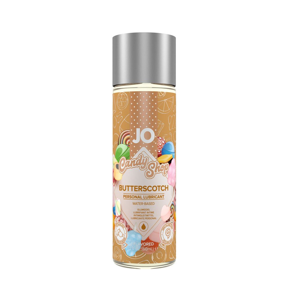 JO Candy Shop Butterscotch Lube - 60 mL - Butterscotch Flavoured Water Based Lubricant - 60 ml Bottle - Silk and Sin