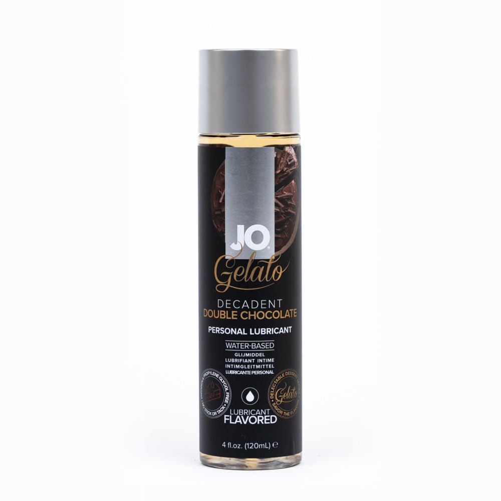 JO Gelato Decadent Double Chocolate Lubricant - 120 mL - Chocolate Flavoured Water Based Lubricant - 120 ml Bottle - Silk and Sin
