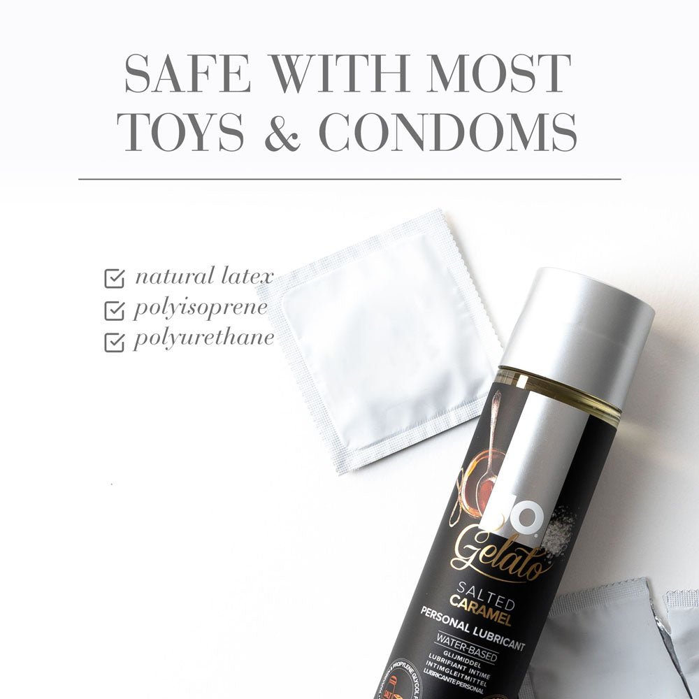 JO Gelato Salted Caramel Lube - 30 mL - Salted Caramel Flavoured Water Based Lubricant - 30 ml Bottle - Silk and Sin
