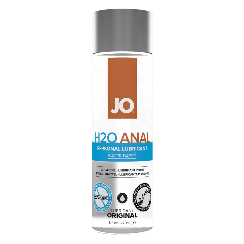 JO H2O Anal Lube - 240 mL - Water Based Anal Lubricant - 240 ml Bottle - Silk and Sin