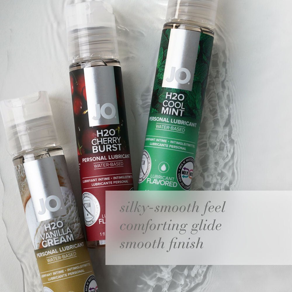 JO H2O Cherry Burst Lube - 120 mL - Cherry Flavoured Water Based Lubricant - 120 ml Bottle - Silk and Sin