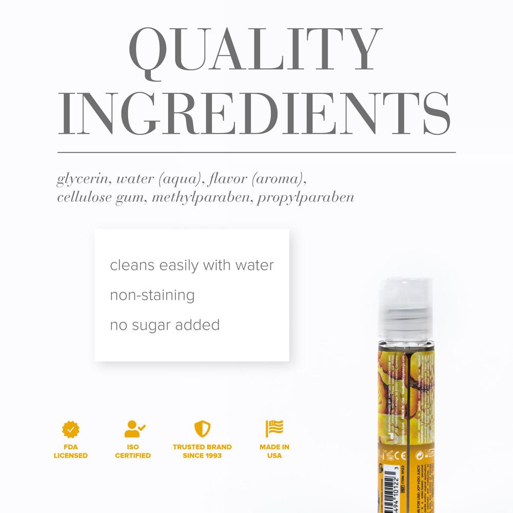 JO H2O Juicy Pineapple Lube - 30 mL - Pineapple Flavoured Water Based Lubricant - 30 ml Bottle - Silk and Sin