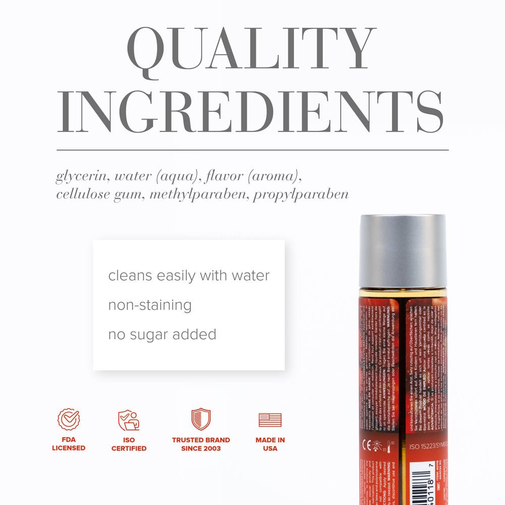 JO H2O Strawberry Kisses Lube - 120 mL - Strawberry Flavoured Water Based Lubricant - 120 ml Bottle - Silk and Sin