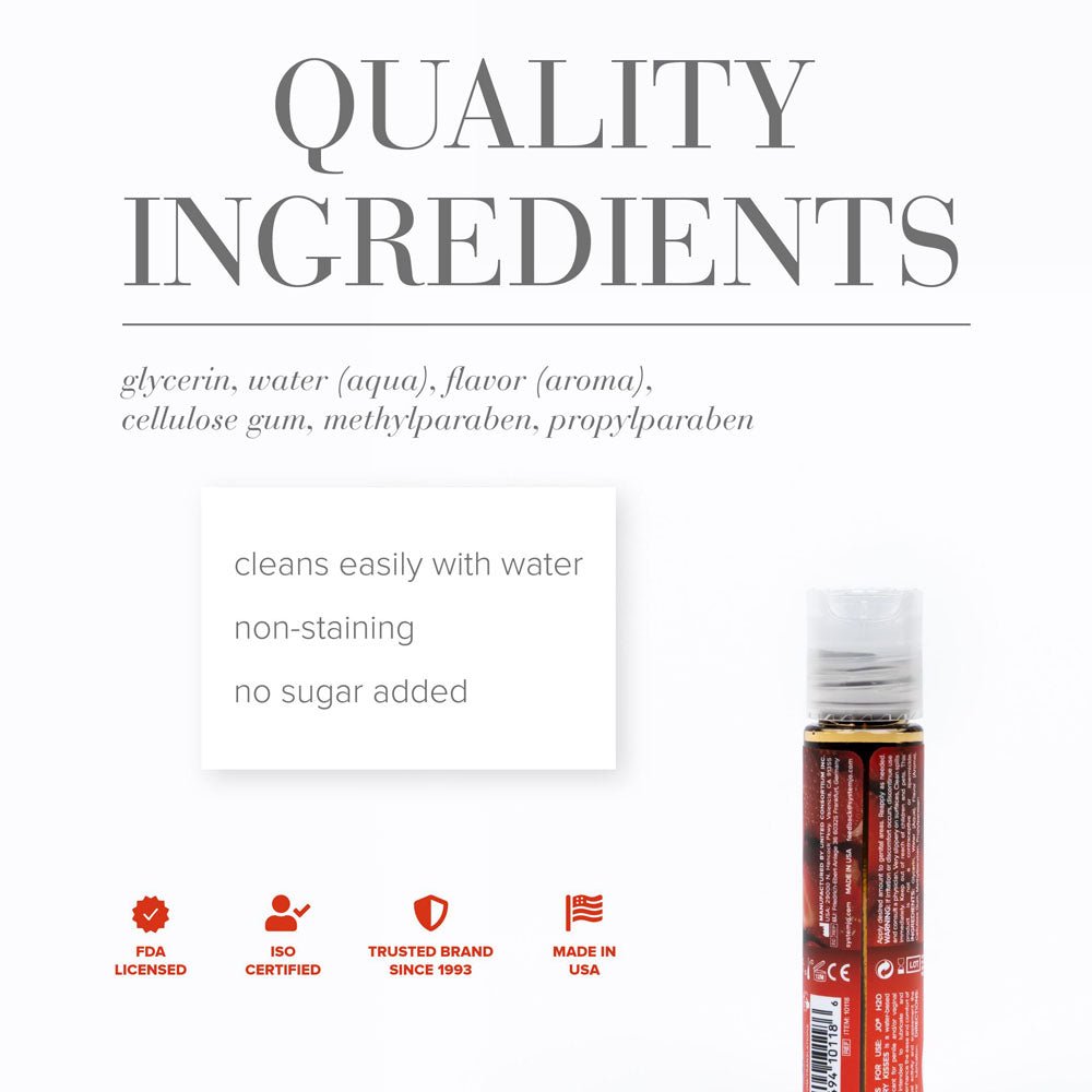 JO H2O Strawberry Kisses Lube - 30 mL - Strawberry Flavoured Water Based Lubricant - 30 ml Bottle - Silk and Sin
