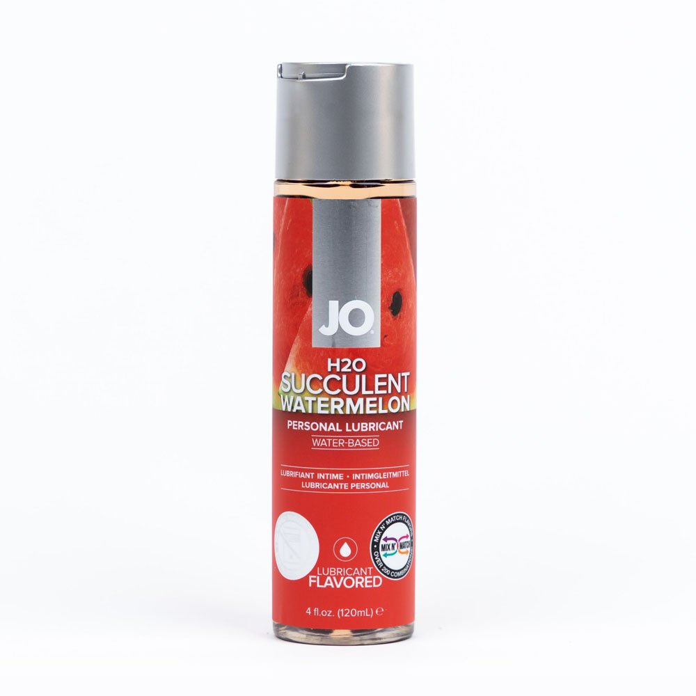 JO H2O Succulent Watermelon Lube - 120 mL - Watermelon Flavoured Water Based Lubricant - 120 ml Bottle - Silk and Sin