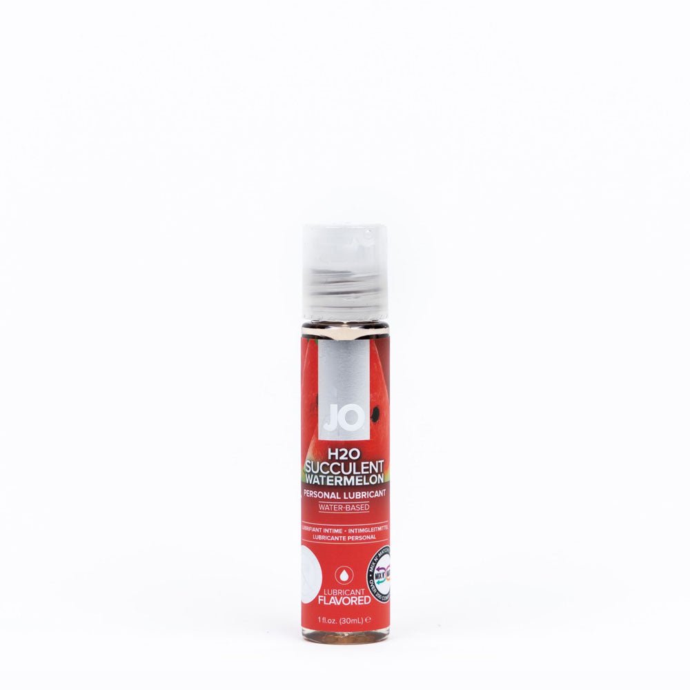 JO H2O Succulent Watermelon Lube - 30 mL - Watermelon Flavoured Water Based Lubricant - 30 ml Bottle - Silk and Sin