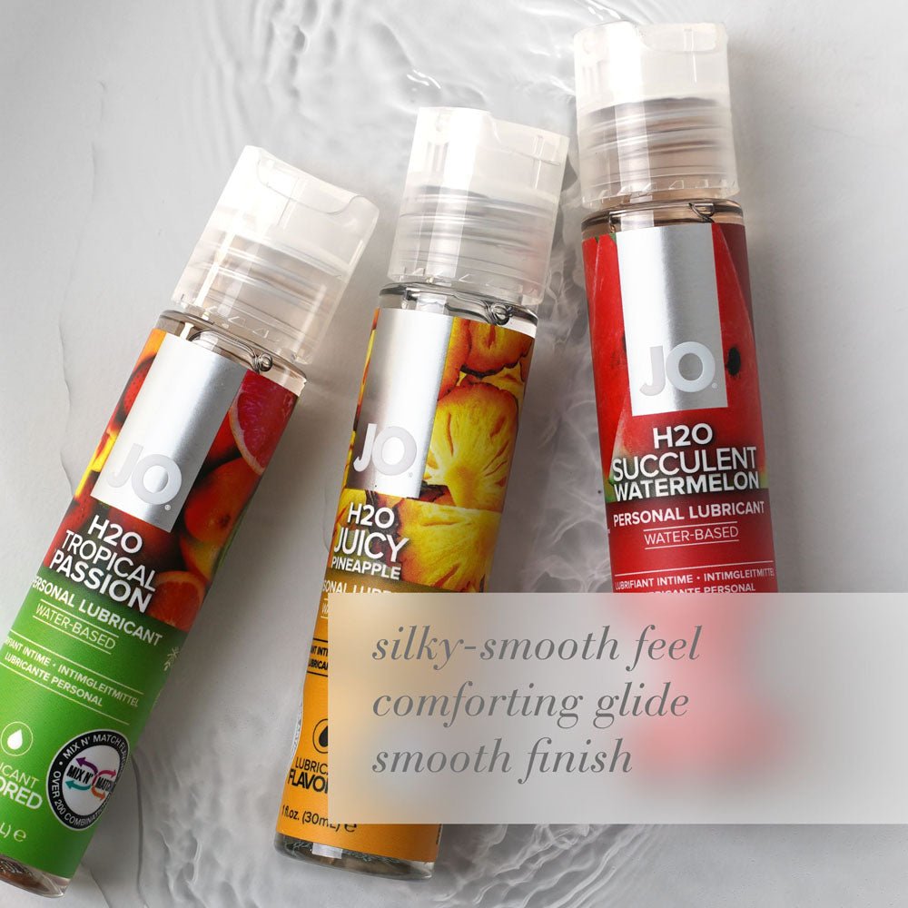 JO H2O Tropical Passion Lube - 120 mL - Tropical Flavoured Water Based Lubricant - 120 ml Bottle - Silk and Sin