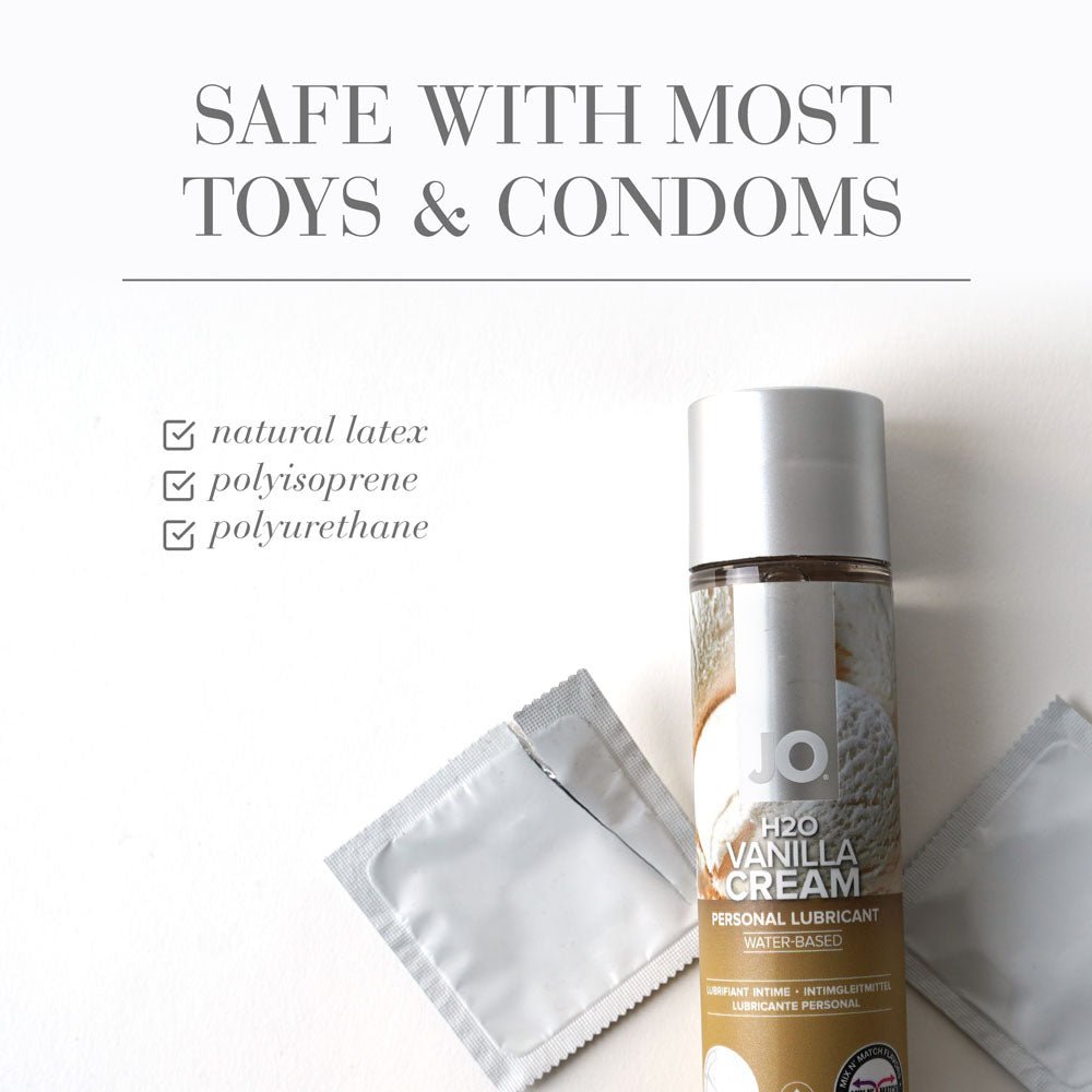 JO H2O Vanilla Cream Lube - 120 mL - Vanilla Flavoured Water Based Lubricant - 120 ml Bottle - Silk and Sin