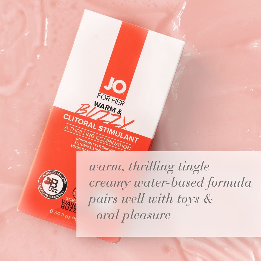 JO Warm & Buzzy Clitoral Stimulant - 10 mL - Warming Clitoral Stimulation Gel - 10 ml Tube - silkandsin