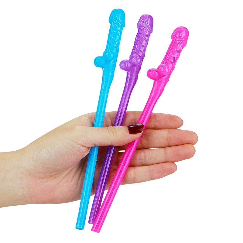 Jokes & Parties Original Willy Straws - Coloured Dicky Straws - Set of 9 - Silk and Sin