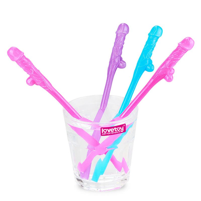 Jokes & Parties Original Willy Straws - Coloured Dicky Straws - Set of 9 - Silk and Sin