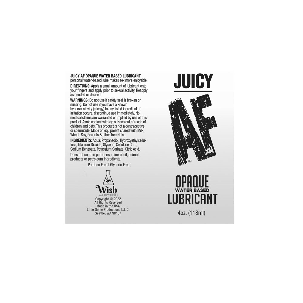 Juciy AF - Waterbased Opaque Lube - 118 ml - Waterbased Cum Lube - 118 ml - Silk and Sin