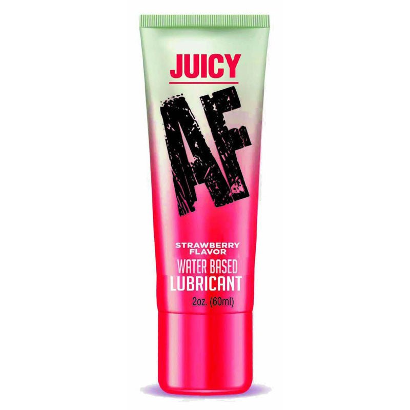 Juicy AF - Strawberry - Strawberry Flavoured Water Based Lubricant - 60 ml Tube - Silk and Sin