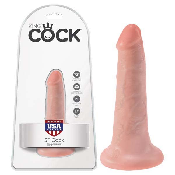 King Cock 5'' Cock - Flesh 12.7 cm (5'') Dong - silkandsin