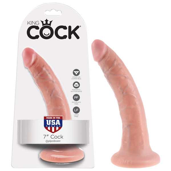 King Cock 7'' Cock - Flesh 17.8 cm (7'') Dong - silkandsin