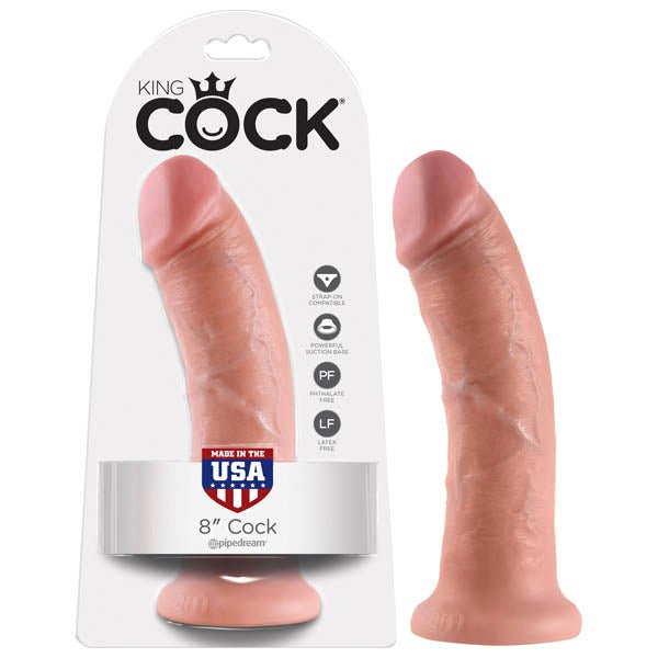 King Cock 8'' Cock - Flesh 20.3 cm (8'') Dong - silkandsin