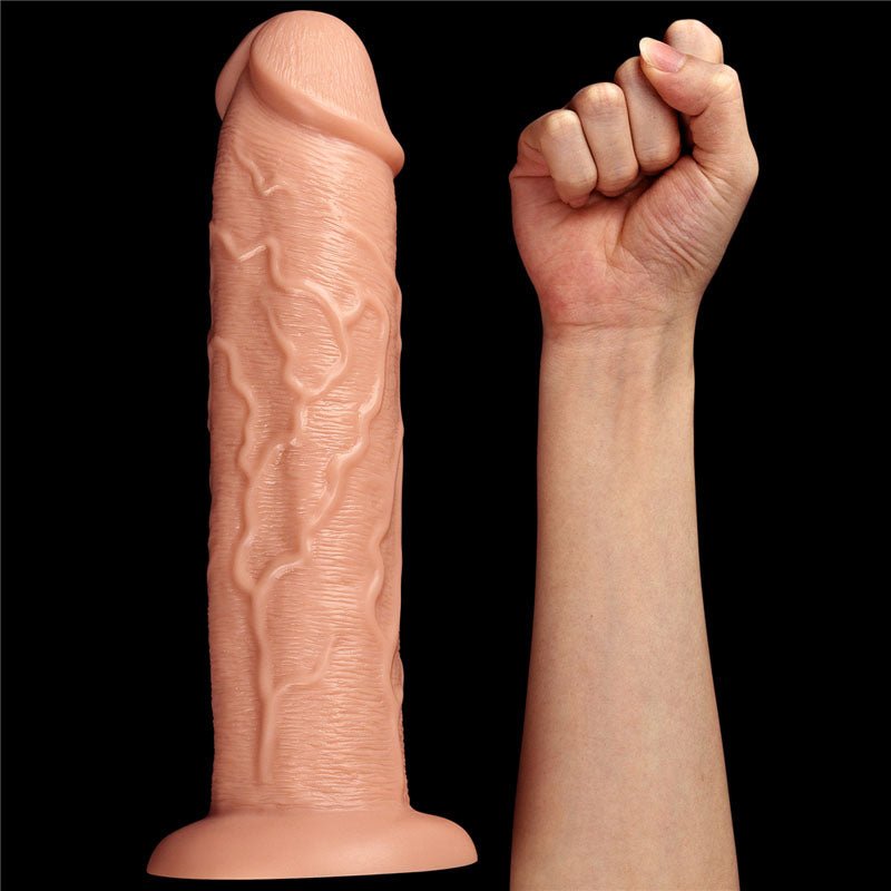 King Size 11'' Realistic Dildo - Flesh 28 cm Dong - Silk and Sin