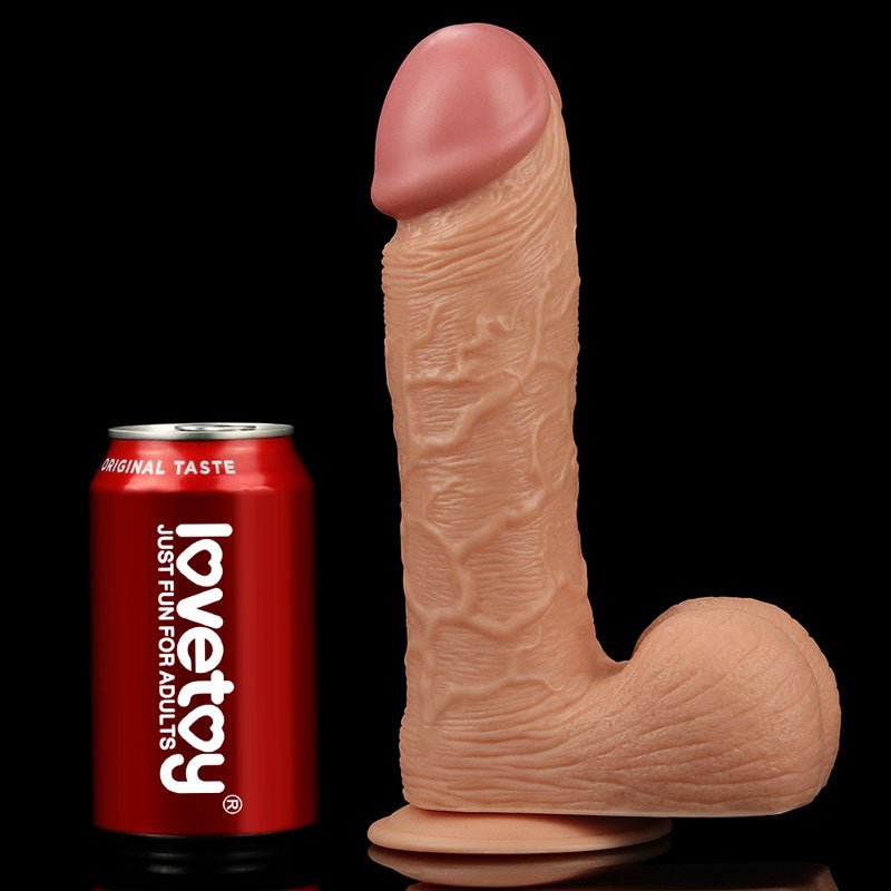 King Size 9'' Realistic Dildo - Flesh 23 cm Dong - Silk and Sin