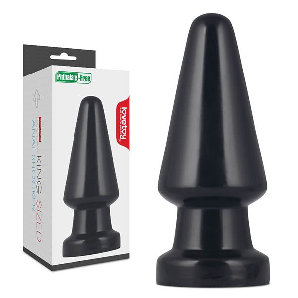 King Sized 7.5'' Anal Shocker - Black 19 cm Mega Butt Plug - Silk and Sin