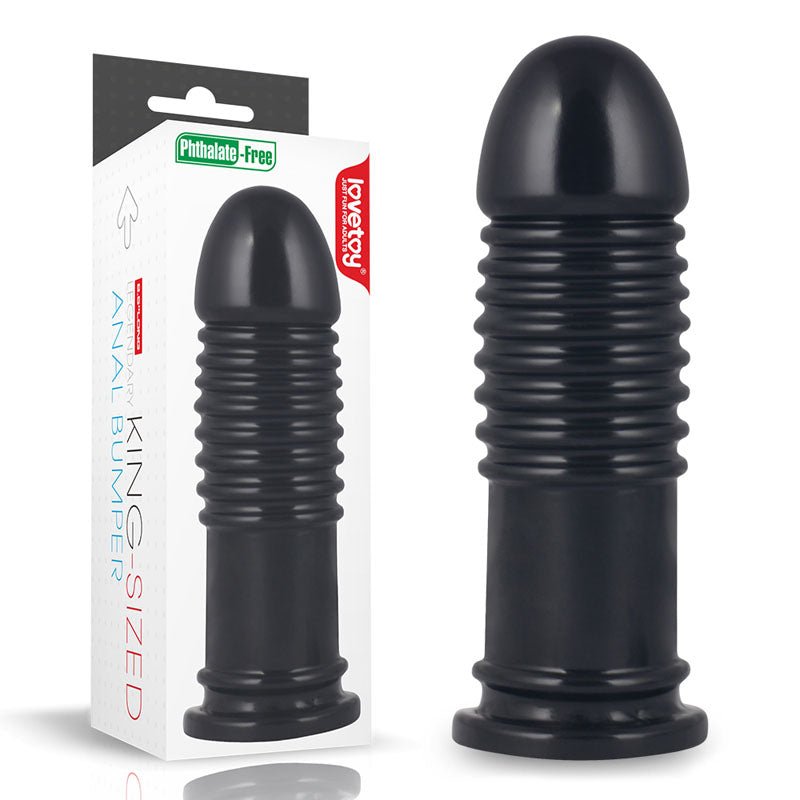 King Sized 8'' Anal Bumper - Black 22.5 cm Mega Butt Plug - Silk and Sin