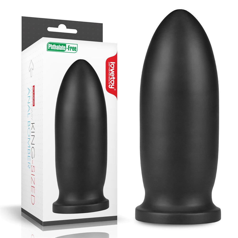 King Sized Anal Bomber - Black 23 cm (9'') Mega Anal Plug - Silk and Sin
