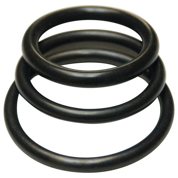 KinkLab Rubber Cock Rings - Black Rubber Cock Rings - Set of 3 Sizes - Silk and Sin