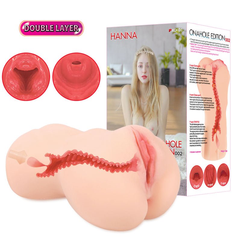 Kokos Hanna Onahole 002 - Flesh Dual Layer Vagina Stroker - Silk and Sin