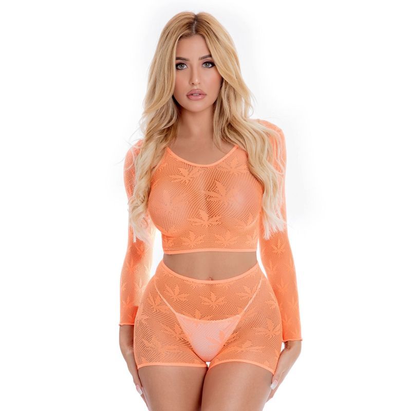 Leaf It To Me Short Set Orange - Silk and Sin