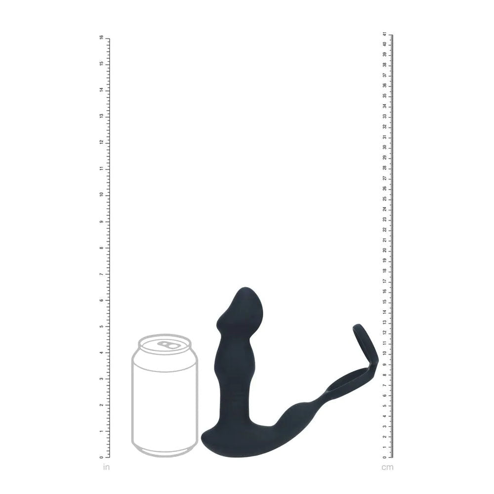 LEVELZ Remote Controlled Prostate Stimulator with Cock Ring - Black USB Rechargeable Vibrating Thrusting Prostate Massager with Cock Ring - Silk and Sin