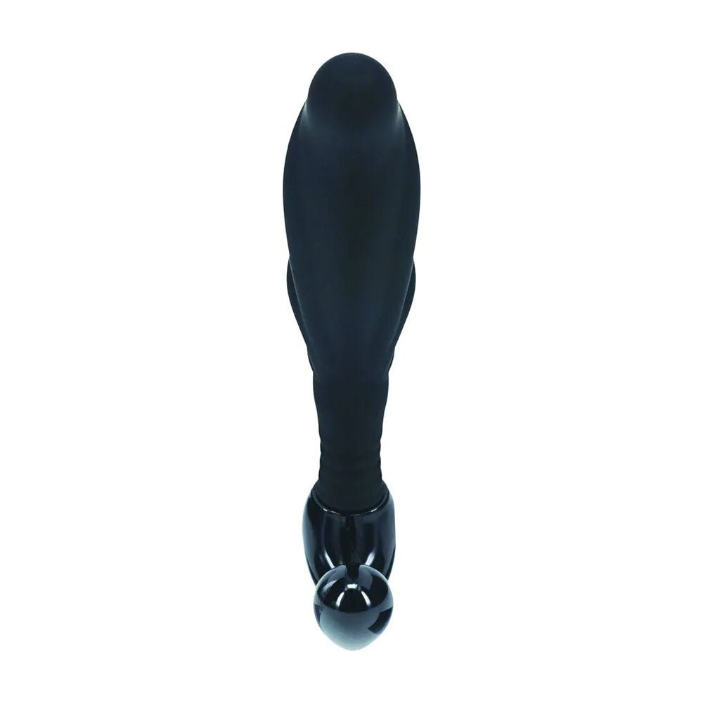 LEVELZ Rippled with Hard Loop Prostate Massager - Medium - Black Medium Prostate Massager - Silk and Sin