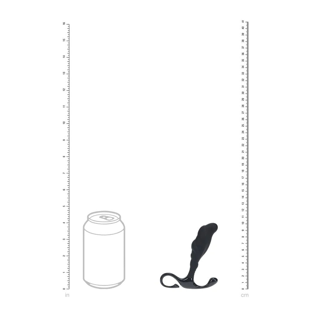 LEVELZ Rippled with Hard Loop Prostate Massager - Small - Black Small Prostate Massager - Silk and Sin