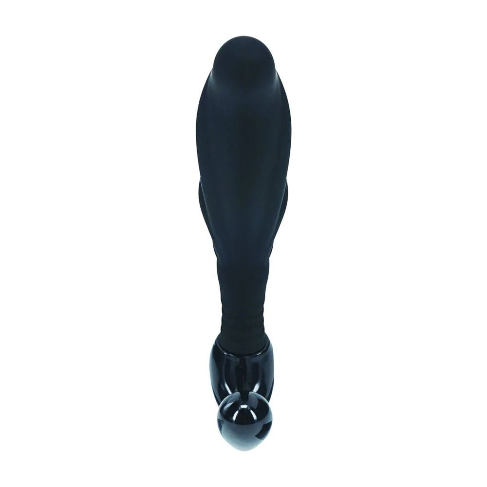 LEVELZ Rippled with Hard Loop Prostate Massager - Small - Black Small Prostate Massager - Silk and Sin