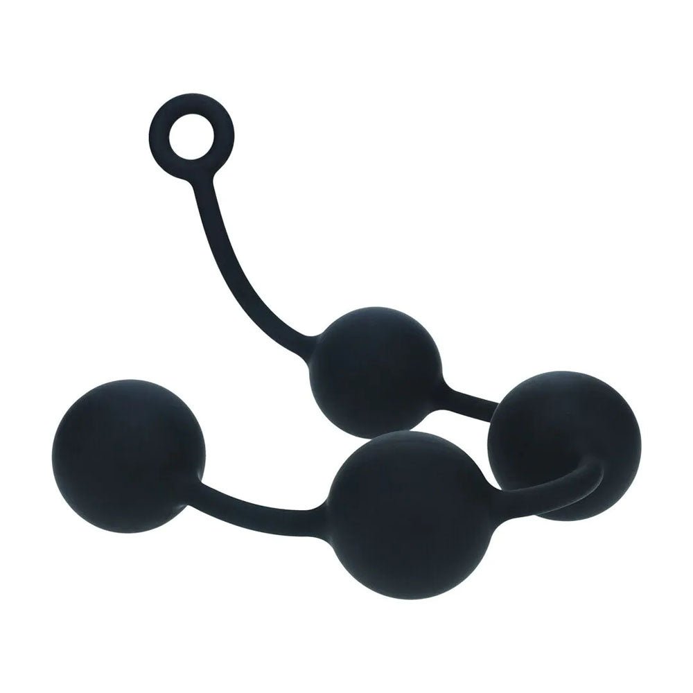 LEVELZ Round Anal Balls - XXL - 60mm - Black 52.5 cm XXL Anal Beads - Silk and Sin