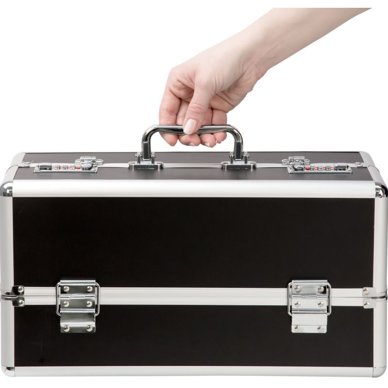 Lockable Large Vibrator Case Black - silkandsin