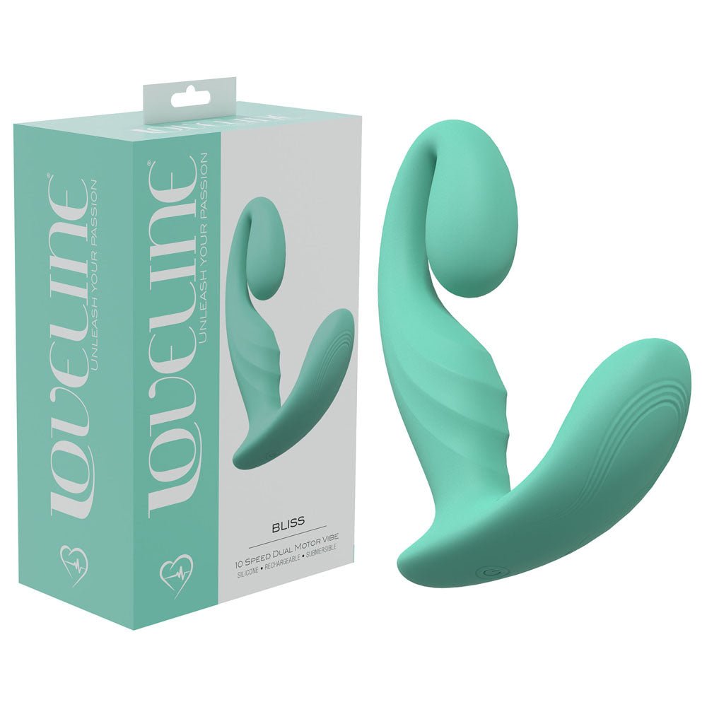 LOVELINE Bliss - Green - Green 11.5 cm USB Rechargeable Vibrator - Silk and Sin