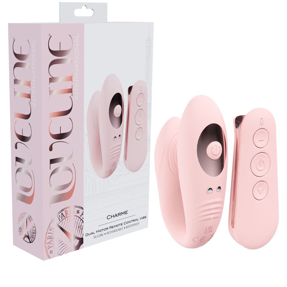 LOVELINE Charme Dual Motor Vibe - Pink USB Rechargeable Dual Motor Vibrator with Wireless Remote - Silk and Sin