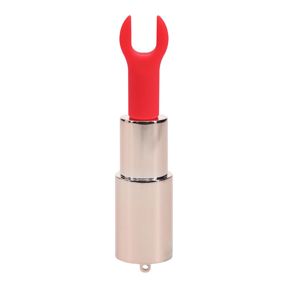 LOVELINE Diamond - Red - Red 8.3 cm USB Rechargeable Lipstick Vibrator - silkandsin