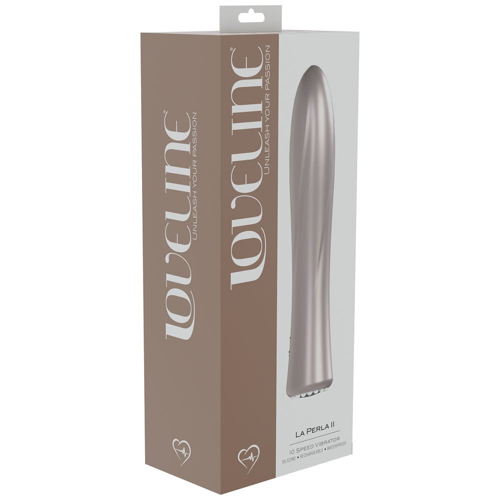LOVELINE La Perla II - Pink - Pearlescent Pink 19.2 cm USB Rechargeable Vibrator - Silk and Sin
