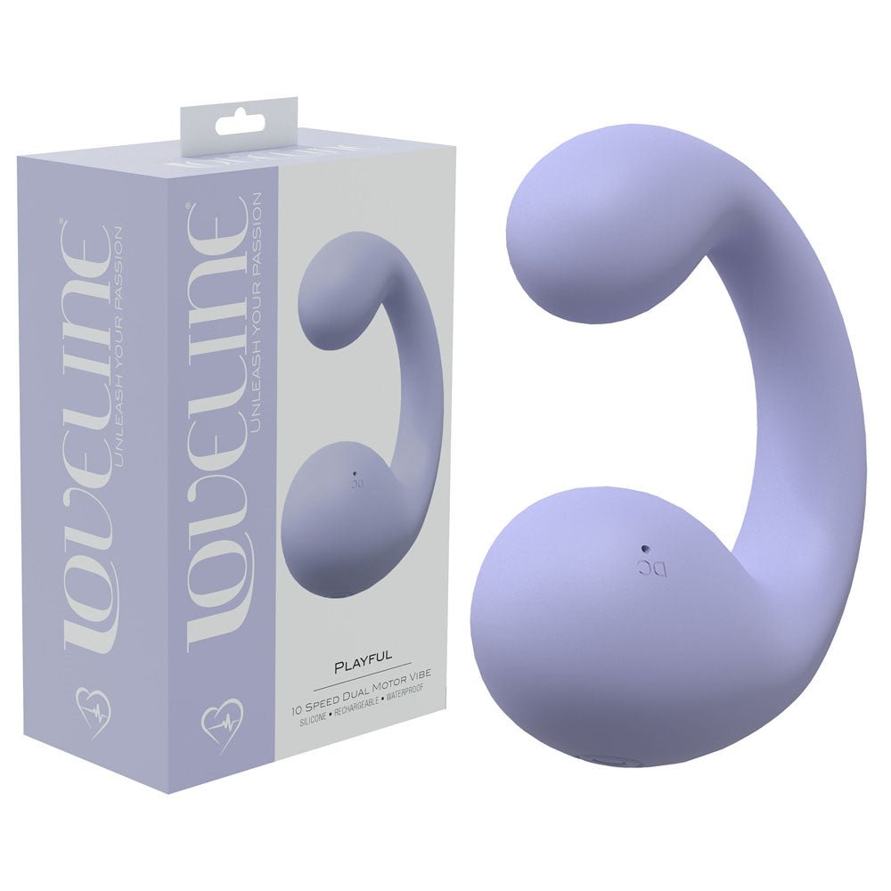 LOVELINE Playful - Lavender - Lavender 8.5 cm Dual Vibrator - Silk and Sin
