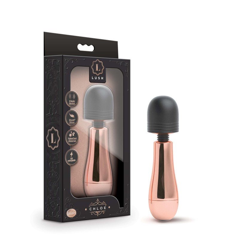 Lush Chloe - Rose Gold USB Rechargeable Mini Massager Wand - Silk and Sin